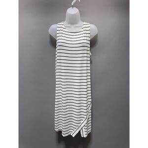 Kensie Women's Dress Striped White/Black Sleeveless Size Large New